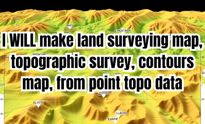 make land surveying map, topographic survey, contours map, from point topo data