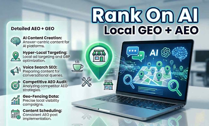 create aeo and GEO optimized content to rank your local business on ai search