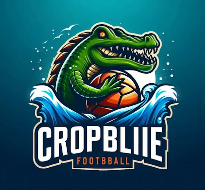 make creative esport football beach crocodile logo