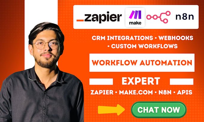 setup zapier, make com, n8n, workflow automation and CRM webhook integration