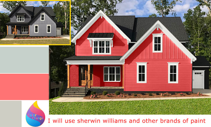 Change house color and modernize home exterior by Color_change | Fiverr