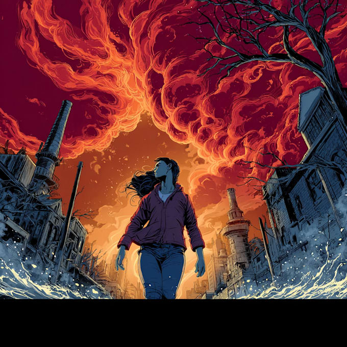 create a comic  page coverdesign and illustration