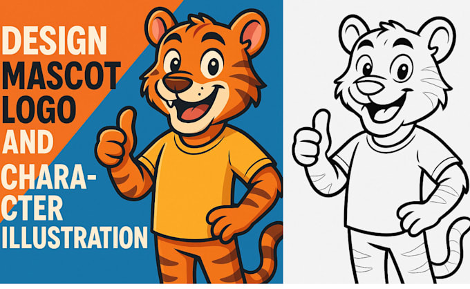 design modern cartoon characters custom mascot logo and character illustrations