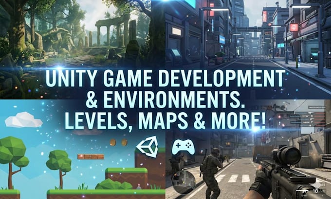do unity game development, unity game, game environment design, game level, map