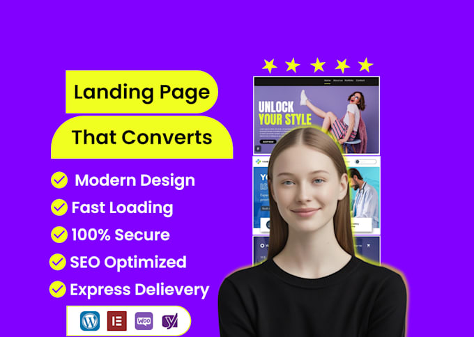 design a high converting elementor landing page in wordpress