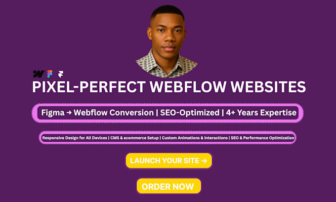 design and develop responsive webflow websites, figma to webflow developer