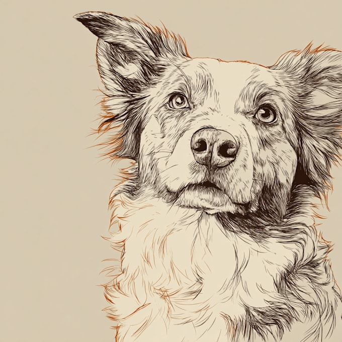 draw custom pet portrait in line art vector illustration