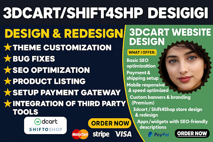 create 3dcart shopwired ekm surecart shift4shop products website store design