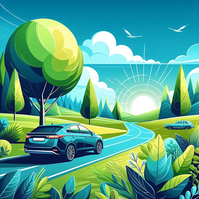 create vector illustration of car or any vehicle