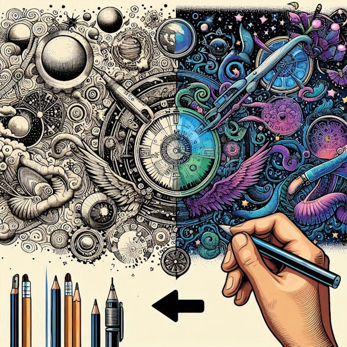 convert hand drawing into digital vector art