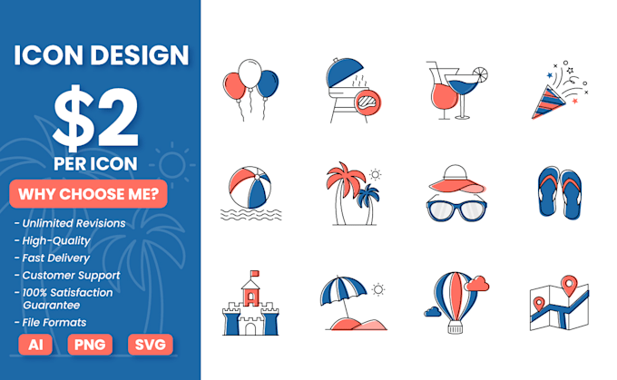do custom icon design and vector line icons