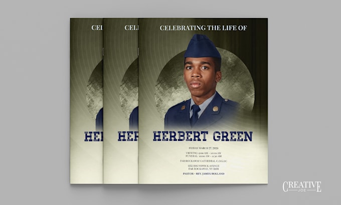 design funeral flyer, obituary trifold program