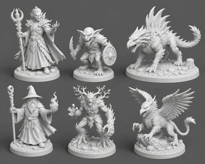 design 3d miniature sculpting and custom stl models