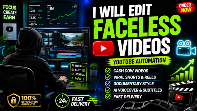 edit faceless cash cow videos for youtube automation