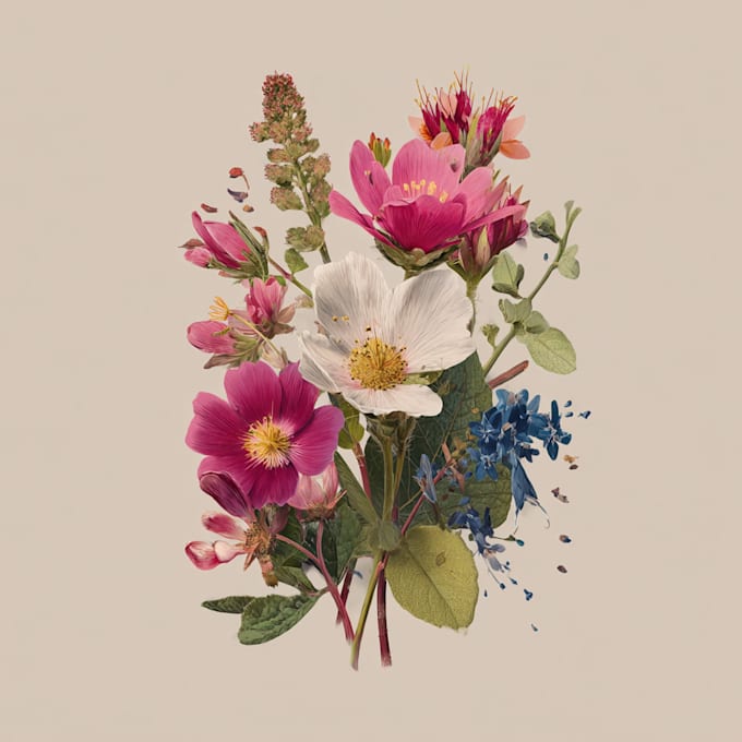 do a botanical watercolor illustration, floral drawing