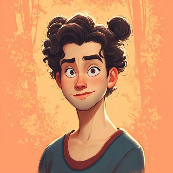 disney family couple cartoon portrait