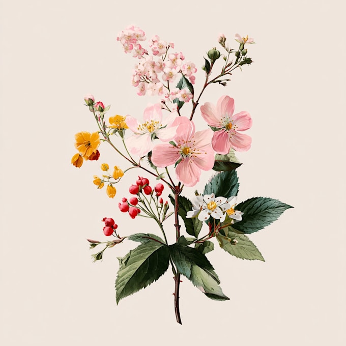 craft a beautiful botanical or floral illustration
