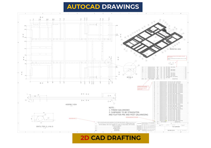 create technical drawings and 2d cad drafting in autocad