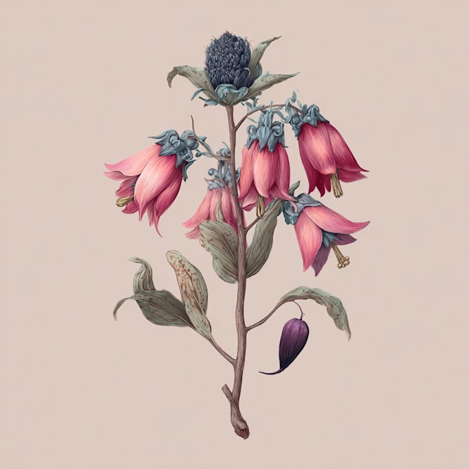 make a botanical illustration with scientific focus