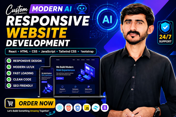 do custom modern ai responsive frontend web development