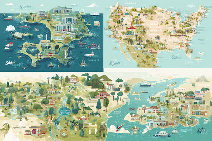 create a cartographer that designs and illustrates your custom vector travel map