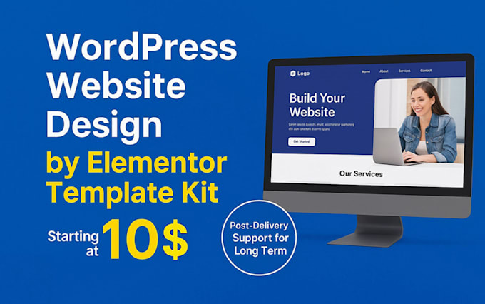 create wordpress website by elementor template kit