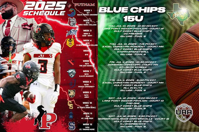 design schedules, custom athletes graphics