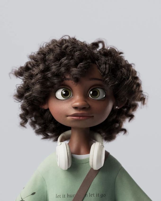 do 3d character design, 3d face rigging animation, 3d pixar style