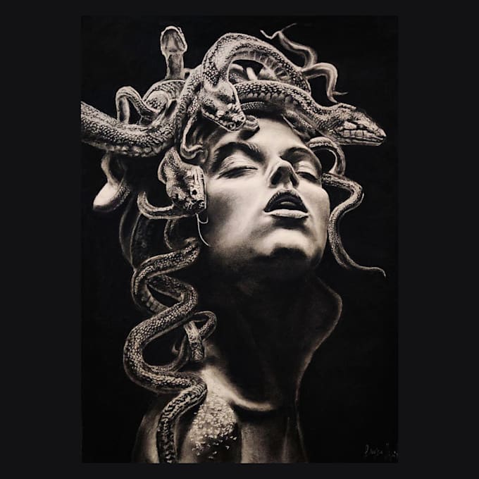 create handmade charcoal drawings