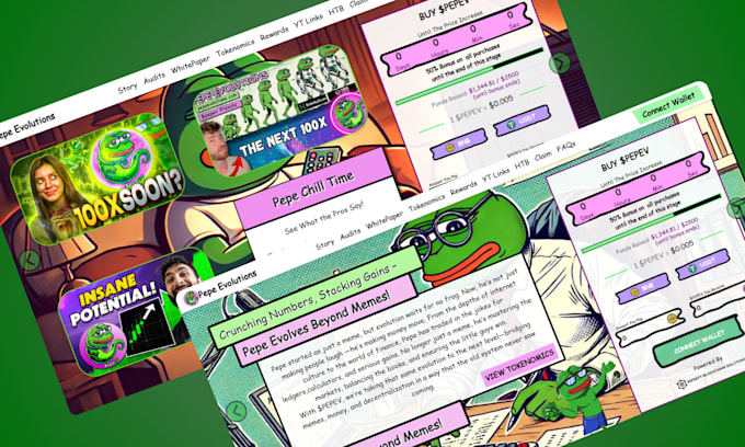 create crypto token website, coin or memecoin website