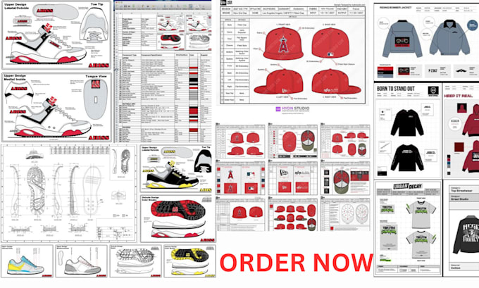 create detailed shoe tech pack footwear design sneakers flat sketch tech pack