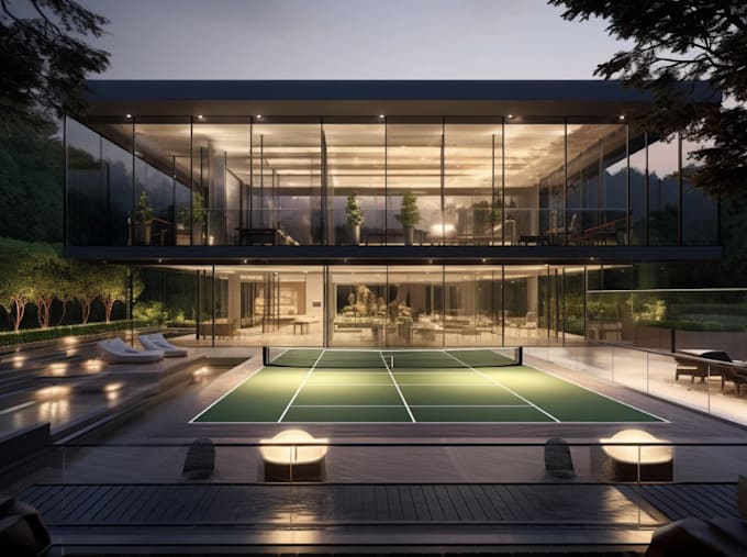 redesign outdoor padel ,mini golf, layout, showroom, soccer field, tennis padel,