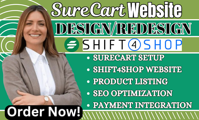 setup shift4shop website design surecart dropshipping store redesign 3dcart web