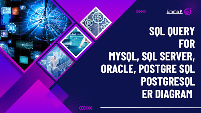 write sql server, postgresql, sql query, er diagram for you