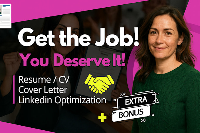 write and edit your CV, resume, cover letter and linkedin profile optimization