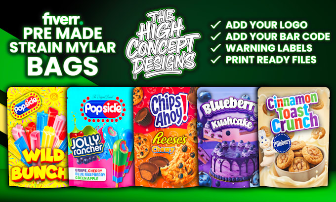 design best premade mylar bags, boxes and packaging labels