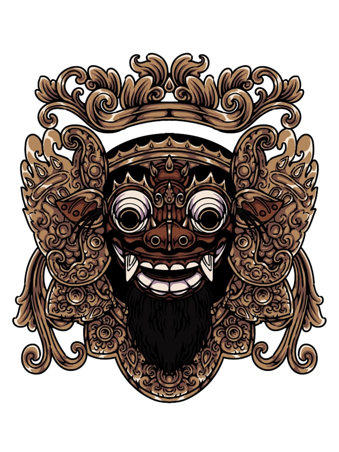 design unique bali mythical illustrations with a dark twist