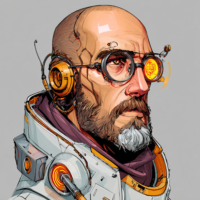 Do a sci fi character illustration or sci fi character art by ...