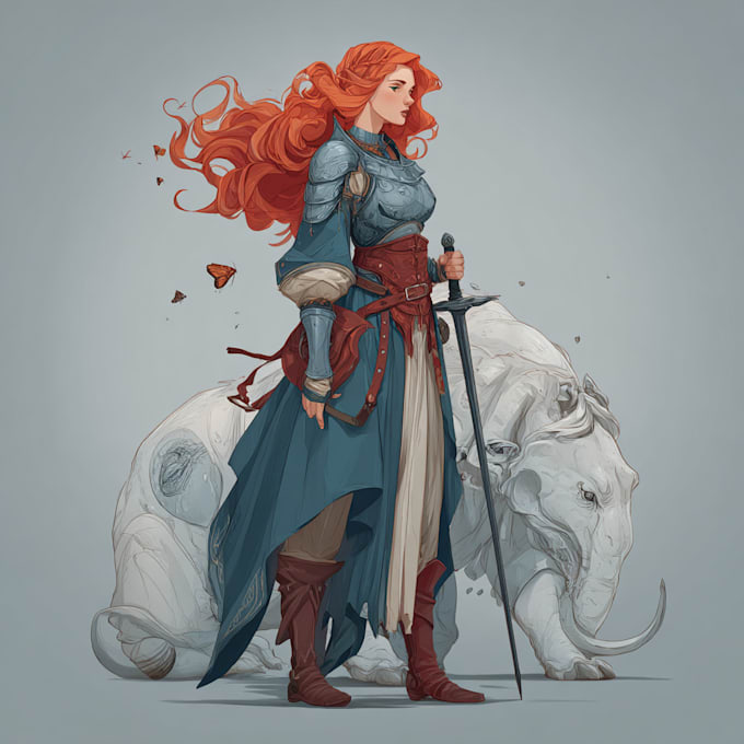 paint a character illustration in a fantasy world