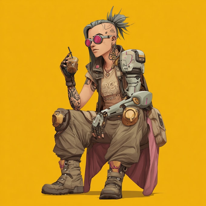a sci fi character illustration or sci fi character