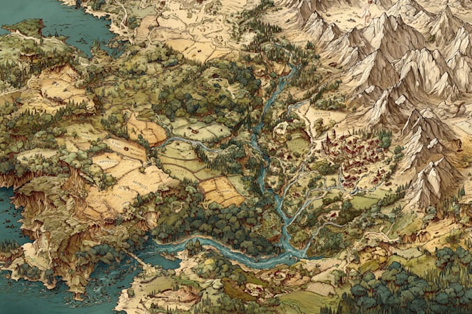 draw event, tourist, and fantasy map illustration