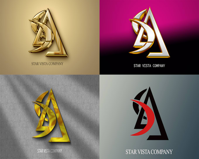create 3d logo design with gold,silver metallic,chrome awesome texture
