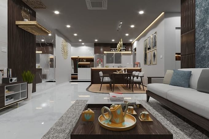 refit 3d functional interior, living room apartment, enscape render, home layout