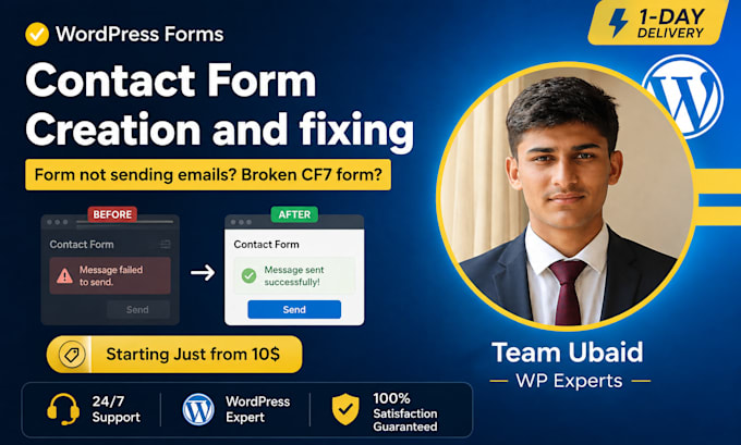 fix or create wordpress contact forms using contact form 7