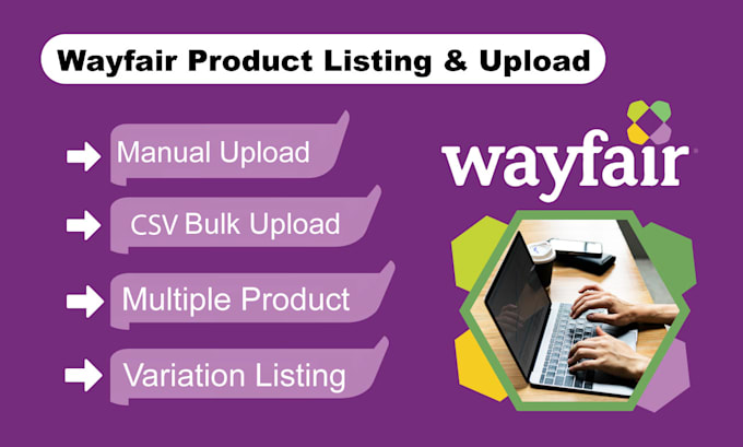 create product listing and upload csv on wayfair store
