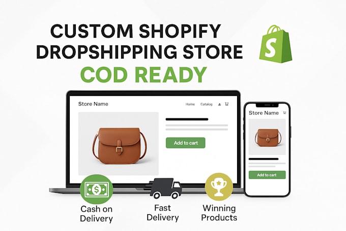 setup shopify store design cash on delivery online  shopify dropshipping website