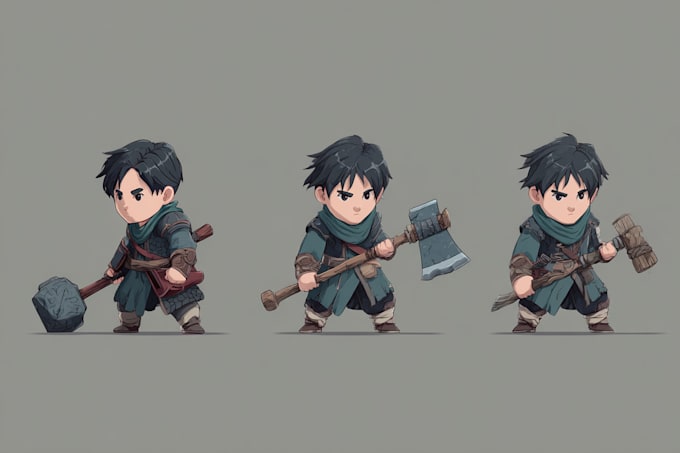 create dnd character art, 2d game character art