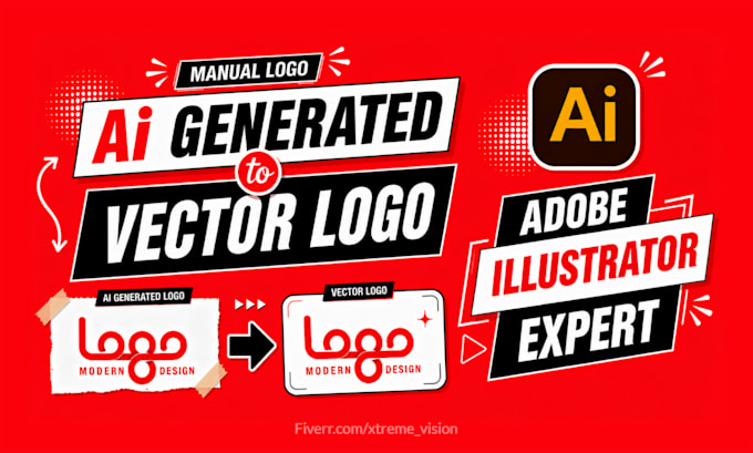 manual vectorize, convert, trace, recreate logo design adobe illustrator ai, svg