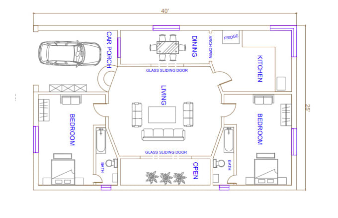 create an architectural floor plan