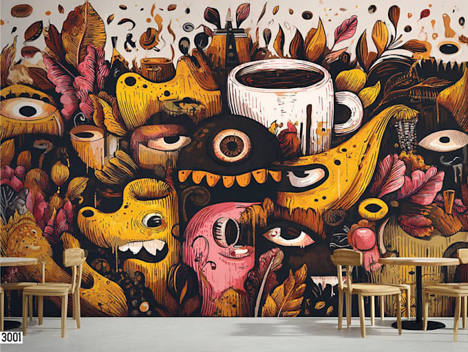design creative wall art, doodle, decals, murals, canvas
